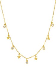 Colar Tide Star Multicolor Mulher Prata Zircônia Boceladas Ouro 18kts D02007 / BO Dourado