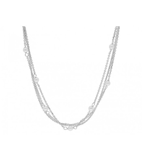 Collar Multiple Plata Liska LAF6358CL Perlas