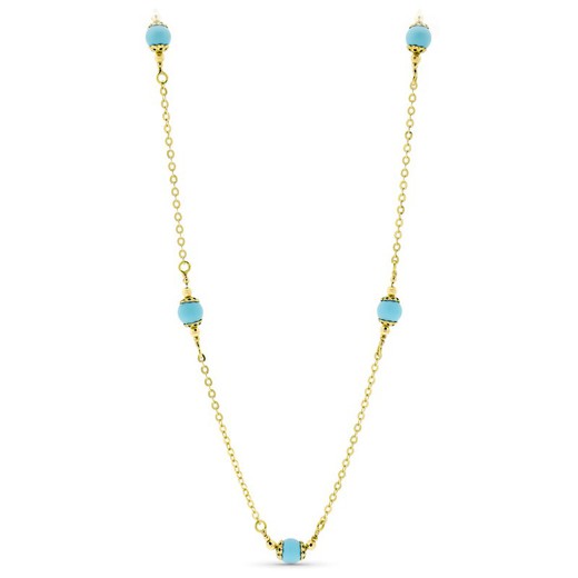 Collier Or 18kt Boules Turquoise 07000149