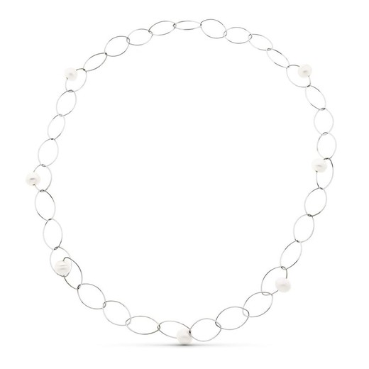 Collier de perles de culture en or blanc 18 carats 86 cm 16091