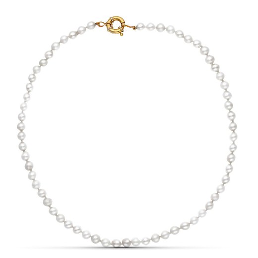 Cultured Pearl Necklace 5.5mm Timon Clasp 18ct Gold 2543