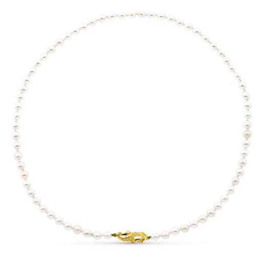 Collier de perles de culture Broche en or 18 carats 45 cm 2572