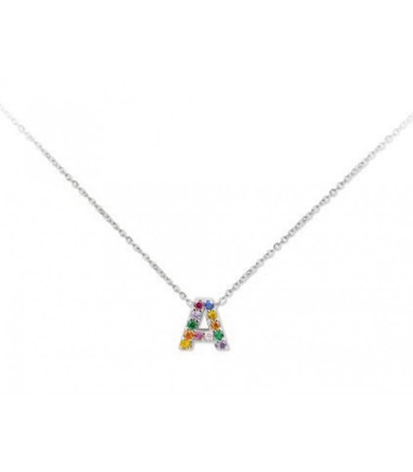 Colgante Plata 1cm Liska Mujer LET02CL-A Colgante A Circonitas Multicolor