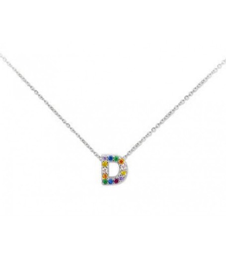 Colgante Plata 1cm Liska Mujer LET02CL-D Colgante D Circonitas Multicolor