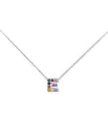 Colgante Plata 1cm Liska Mujer LET02CL-E Colgante E Circonitas Multicolor