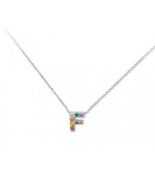 Colgante Plata 1cm Liska Mujer LET02CL-F Colgante F Circonitas Multicolor