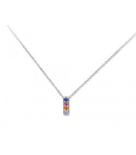 Colgante Plata 1cm Liska Mujer LET02CL-I Colgante I Circonitas Multicolor