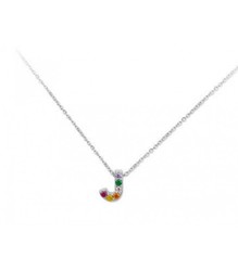 Colgante Plata 1cm Liska Mujer LET02CL-J Colgante J Circonitas Multicolor