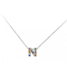 Colgante Plata 1cm Liska Mujer LET02CL-N Colgante N Circonitas Multicolor