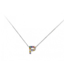 Colgante Plata 1cm Liska Mujer LET02CL-P Colgante P Circonitas Multicolor