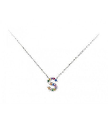 Colgante Plata 1cm Liska Mujer LET02CL-S Colgante S Circonitas Multicolor