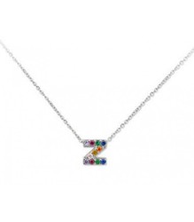 Colgante Plata 1cm Liska Mujer LET02CL-Z Colgante Z Circonitas Multicolor