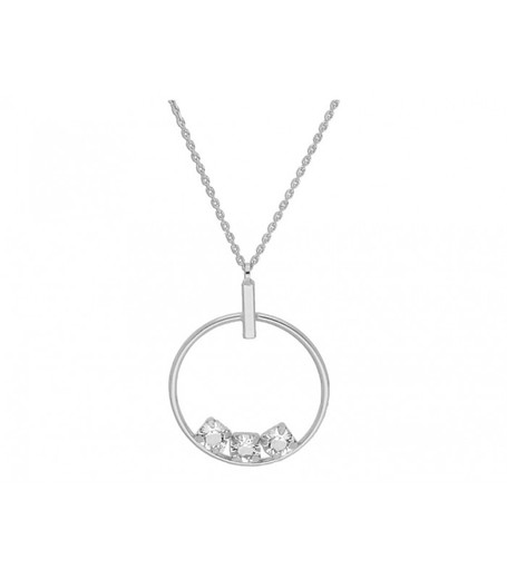 Colgante Plata 3cm Liska Mujer LSW4294CL Circulo Colgante Circonitas