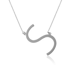 Collier Argent 46+5cm CO00451RHS Lettre S