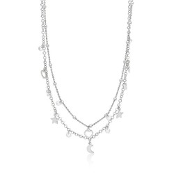 Collar Plata Argent Basic 40+5cm COR2038 Estrella Luna Corazón