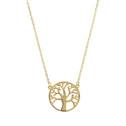 Collier Argent Doré 36+5cm CO00492DO Arbre de Vie