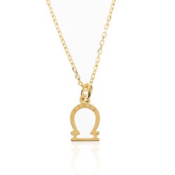 Colar Prata Dourado 37+4cm CO00423DO Libra Zodíaco