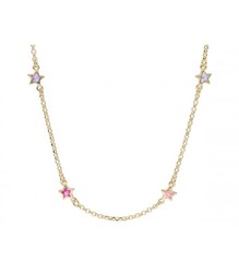 Collar Plata Dorada Liska LAF6449CL-DM Estrellas Circonitas Multicolor