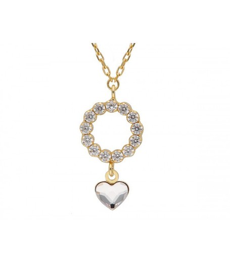 Collar Plata Dorada Liska Mujer LSW4398CL-D Corazón Circonitas