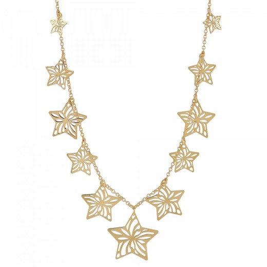 Collar Plata Dorada Sovrani 40+5cm AVP044 Estrellas