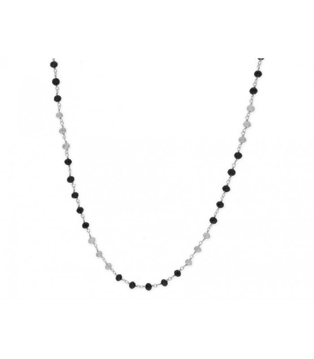 Collar Plata Liska LAF6254CL-GN Piedras Negras Bicolor Acero