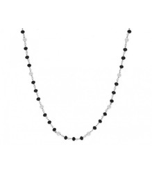 Collar Plata Liska LAF6255CL-NP Piedras Negras Bicolor Acero