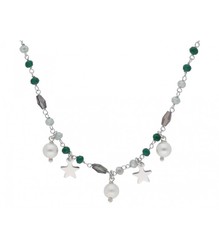 Collar Plata Liska LAF6303CL Piedras Estrellas Perlas