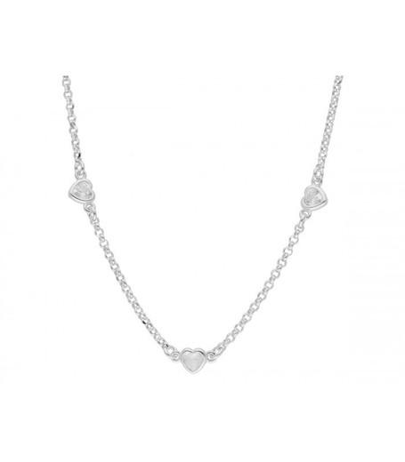 Collar Plata Liska LAF6448CL Corazones Circonitas