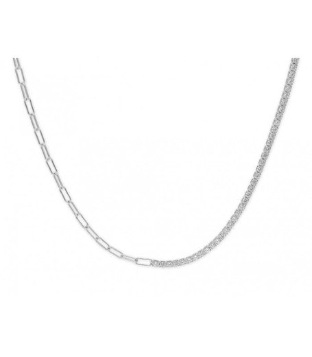 Collar Plata Liska Mujer LAD1173CL Cadena Circonitas Eslabones