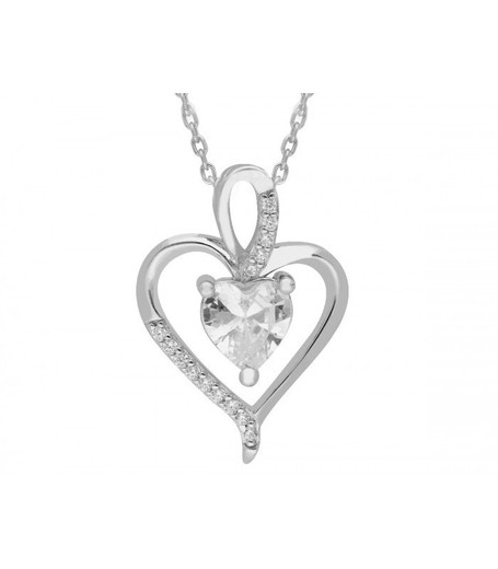 Colgante Plata Liska Mujer LAD7254CL Corazón Circonitas