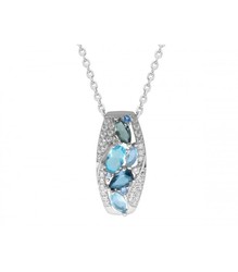 Colgante Plata Liska Mujer LAD7268CL Piedras Azules