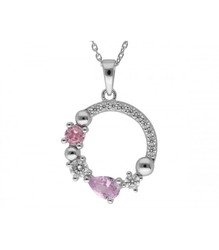 Colgante Plata Liska Mujer LAD7275CL-R Piedras Rosa Circonitas