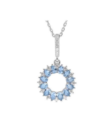 Colgante Plata Liska Mujer LAD7276CL Colgante Piedras Azules Circonitas