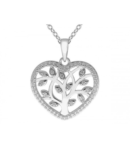 Colgante Plata Liska Mujer LAD7300CL Corazón Árbol Circonitas