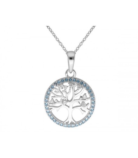 Colgante Plata Liska Mujer LAD7303CL Árbol Circonitas Azules