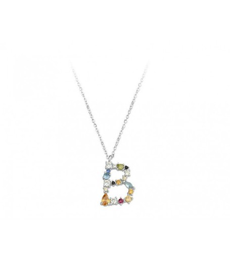 Colgante Plata Liska Mujer LET01CL-B Colgante B Circonitas Multicolor