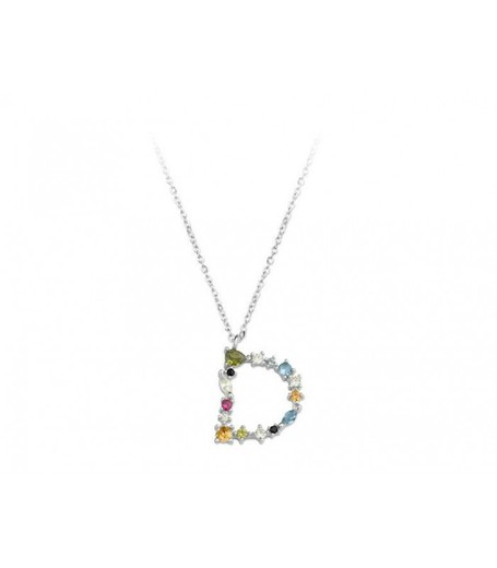 Colgante Plata Liska Mujer LET01CL-D Colgante D Circonitas Multicolor