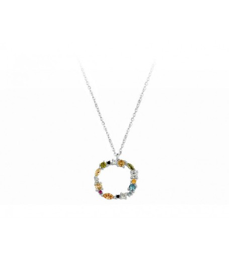 Colgante Plata Liska Mujer LET01CL-O Colgante O Circonitas Multicolor