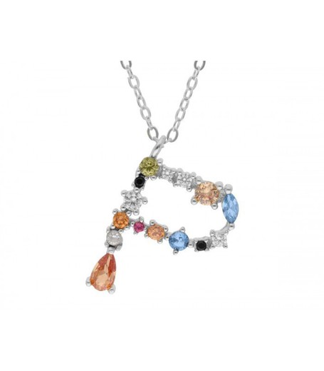 Colgante Plata Liska Mujer LET01CL-P Colgante P Circonitas Multicolor