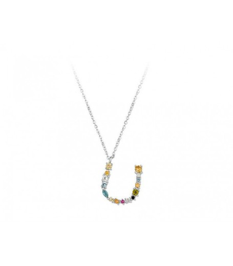 Colgante Plata Liska Mujer LET01CL-U Colgante U Circonitas Multicolor