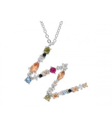 Colgante Plata Liska Mujer LET01CL-W Colgante W Circonitas Multicolor