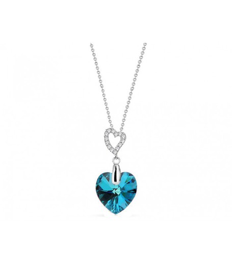 Colgante Plata Liska Mujer LSW0150CL-BB Colgante Corazón Piedra Azul