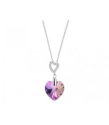 Colgante Plata Liska Mujer LSW0150CL-VL Colgante Corazón Piedra Rosa