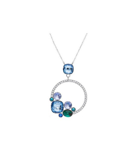 Colgante Plata Liska Mujer LSW0194CL-AQ Piedras Azules Circonitas