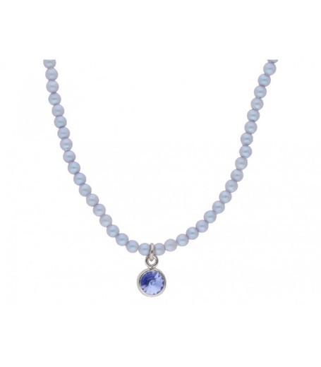 Colgante Plata Liska Mujer LSW3227CL-A Colgante Liska Cristals Azul Perlas