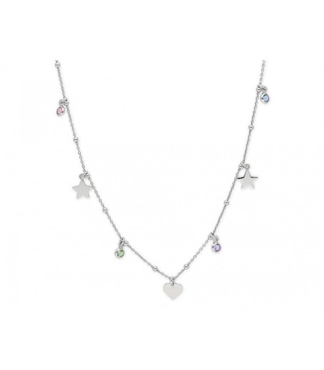 Collar Plata Liska Mujer LSW4305CL Estrellas Corazones Circonitas