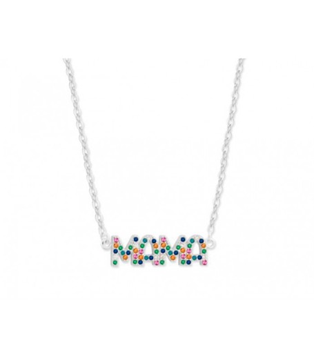 Colgante Plata Liska Mujer MAMA03CL-M Mamá Circonitas Multicolor