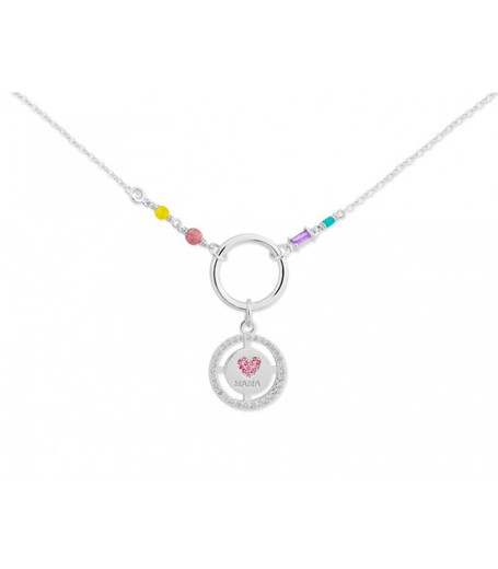 Colgante Plata Liska Mujer MAMA06CL Mamá Circonitas Multicolor