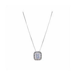 Collar Plata Sovrani 40+5cm J10294 Circonitas Cristal Azul Rectangular