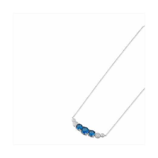 Collar Plata Sovrani 40+5cm J8341 Circonitas Cristales Azules